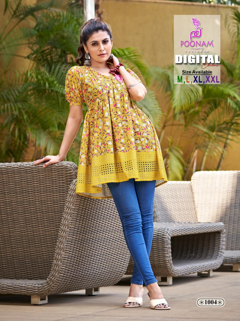 Poonam Digital chikan 1001-1008 Summer Special Wholesale Ladies Top